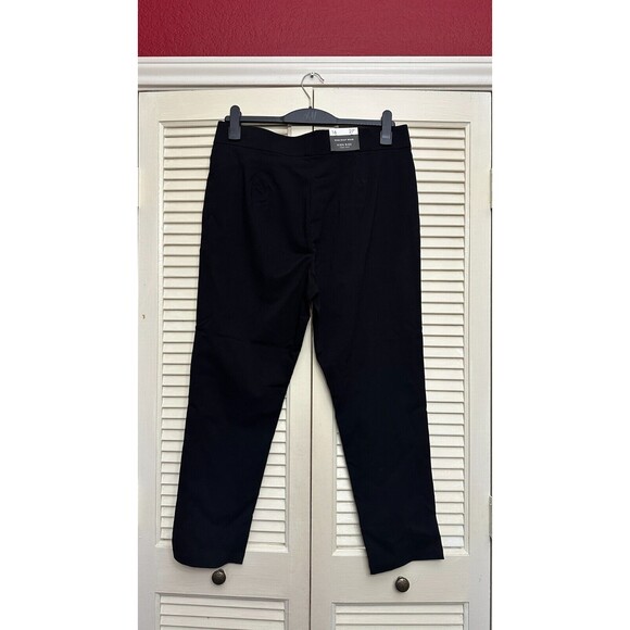 Women's Who What Wear High-Rise Cropped Stretch Pants Black Size 16 - Picture 2 of 5